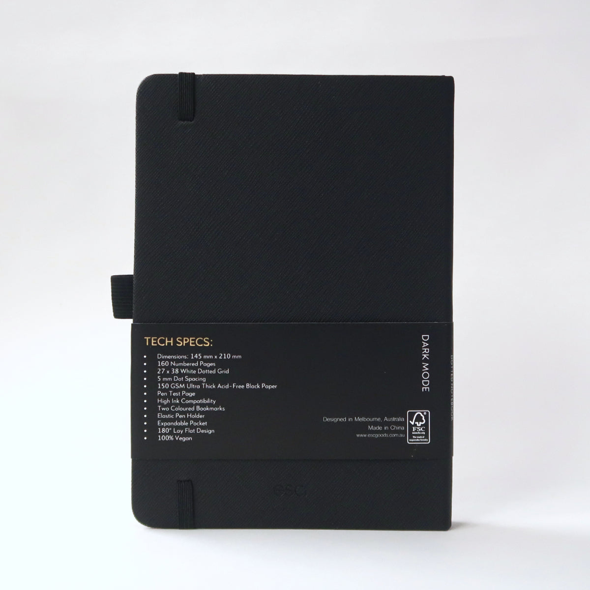 150gsm A5 dot grid notebook black paper