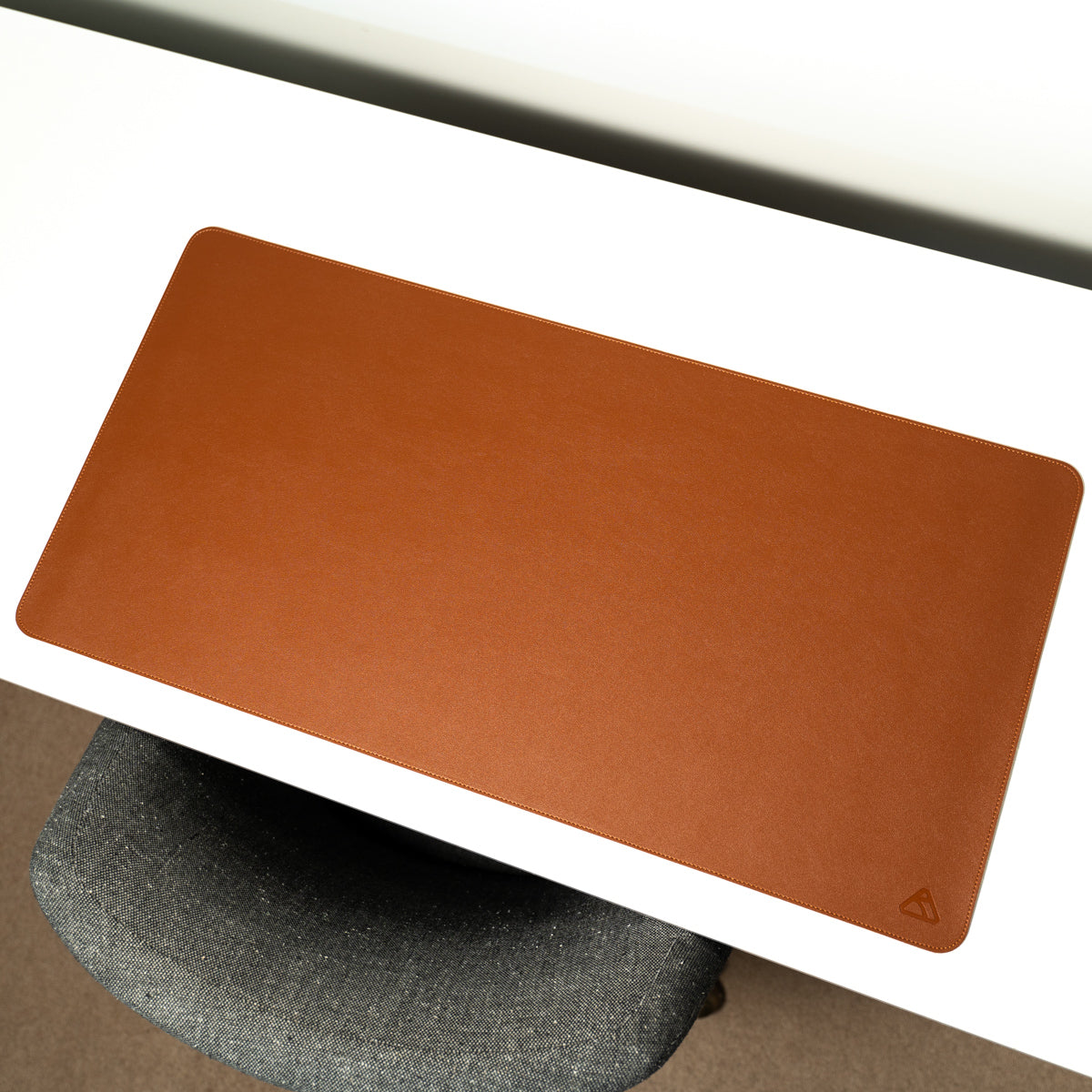Brown leather desk mat 