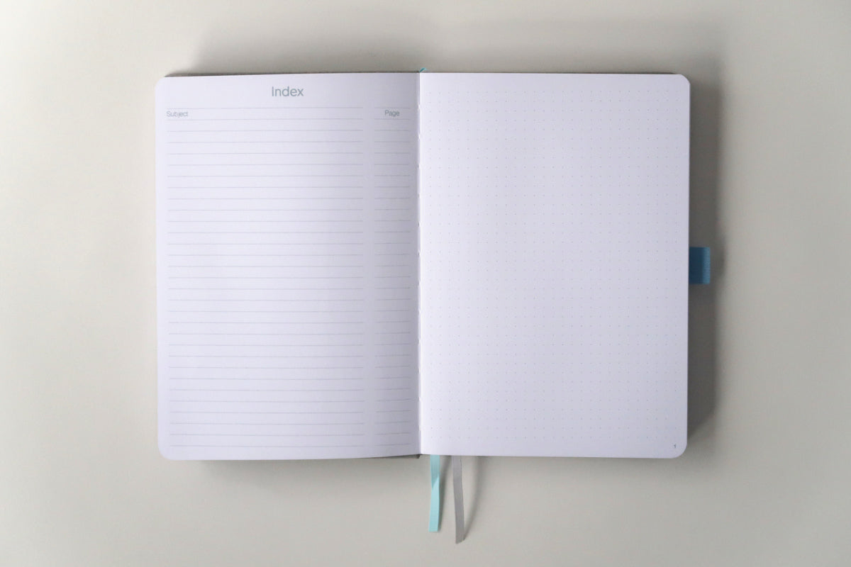 160gsm A5 dot grid notebook index page